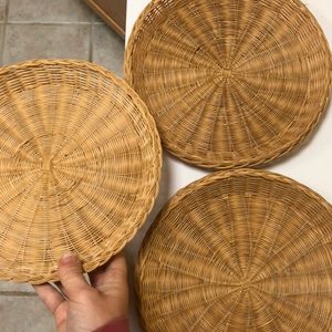 Set of 3 - basket wall woven wicker baskets!